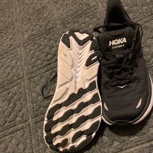 Womens Hoka running shoes. Black